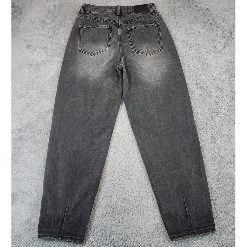 Barrel High Rise Jeans Womens Size 27 Black Curved Leg Loose Baggy Blue Savvy - Picture 3 of 10